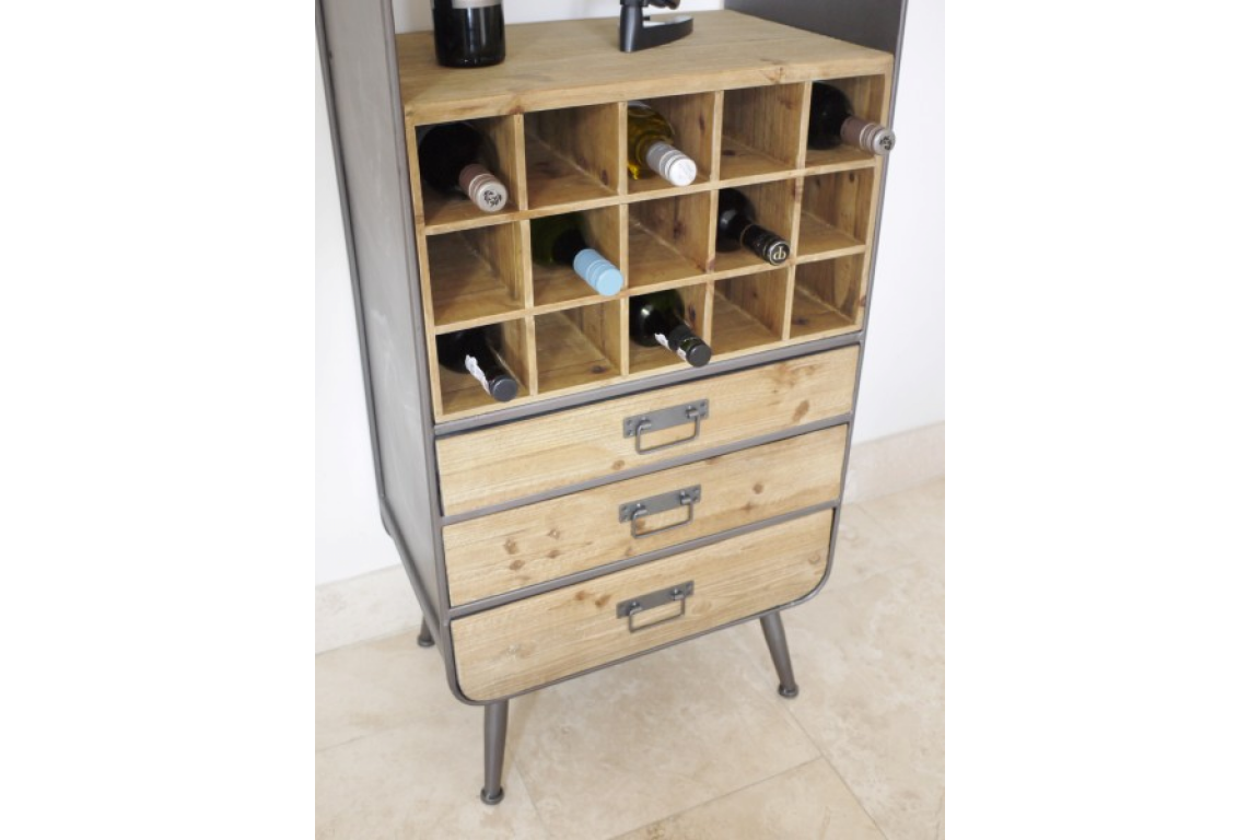 Retro Industrial Wine Cabinet