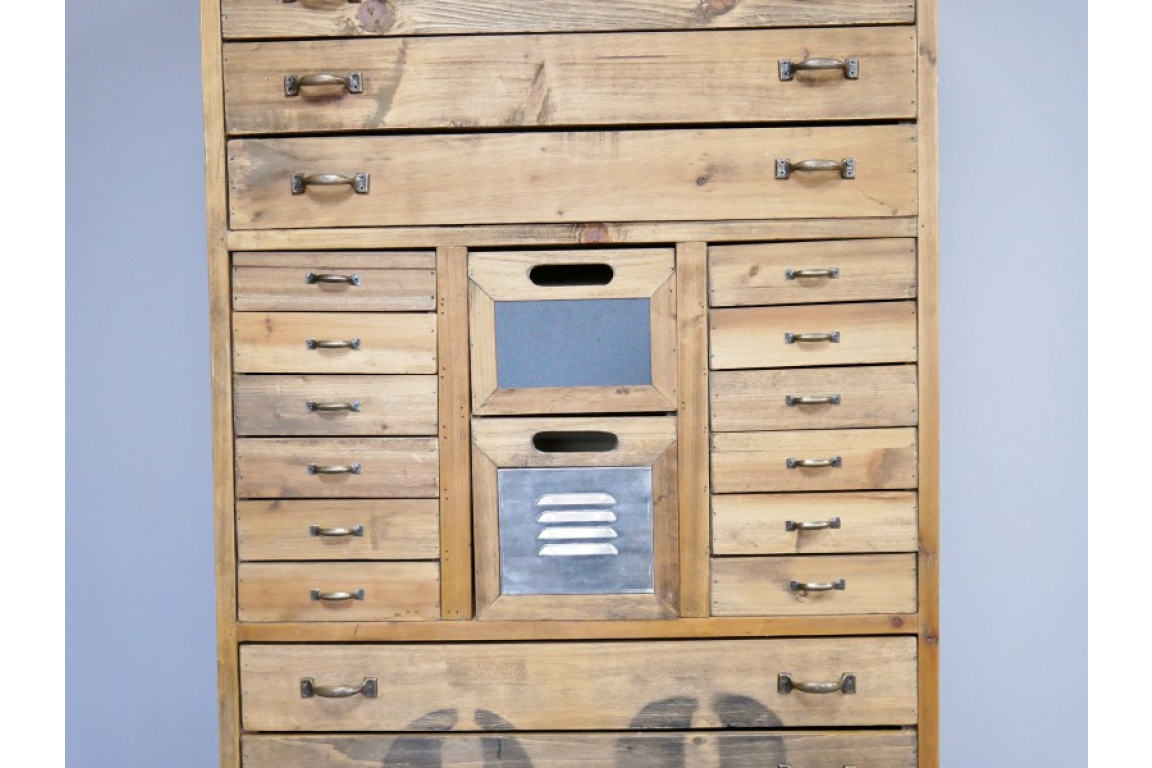 Industrial Wooden Storage Cabinet