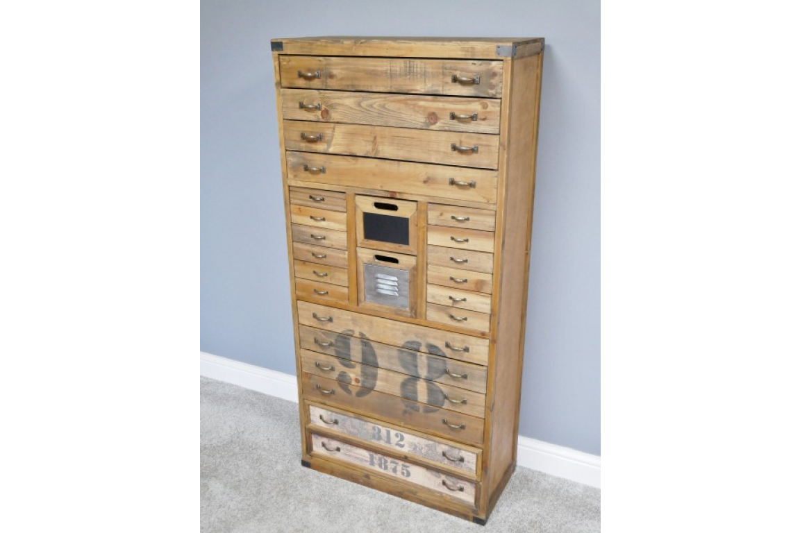 Industrial Wooden Storage Cabinet