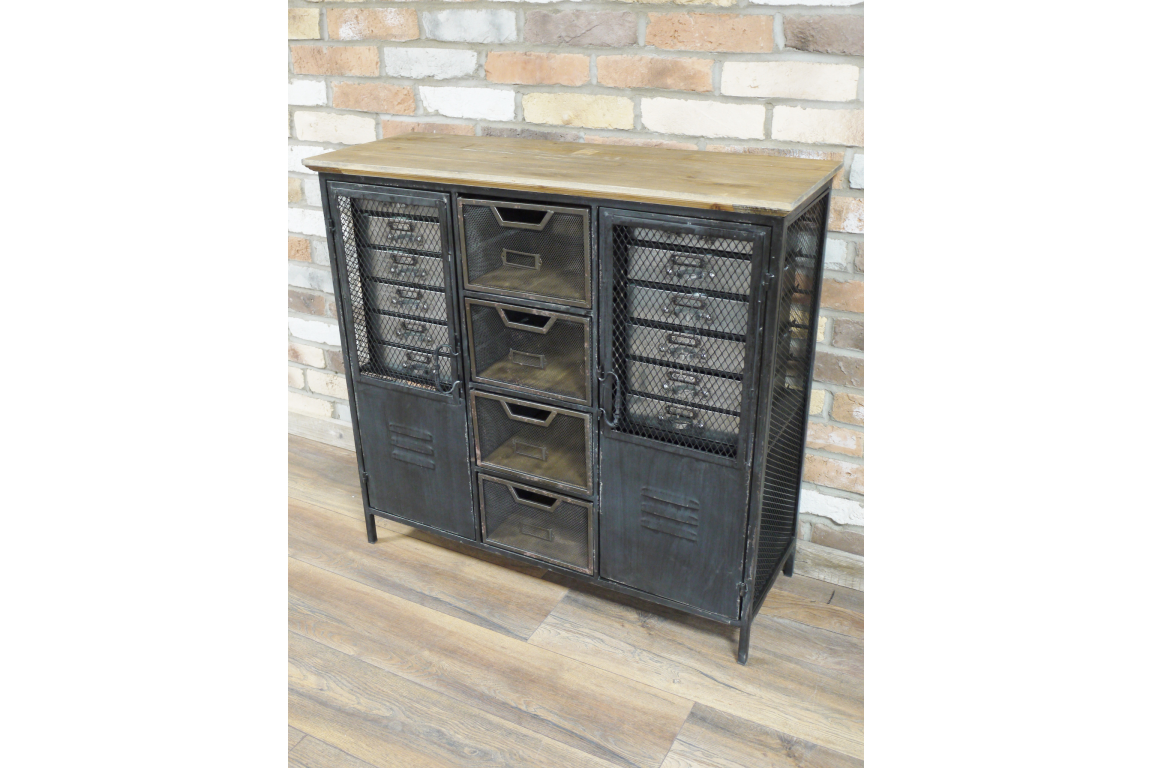 Rustic Industrial Storage Cabinet