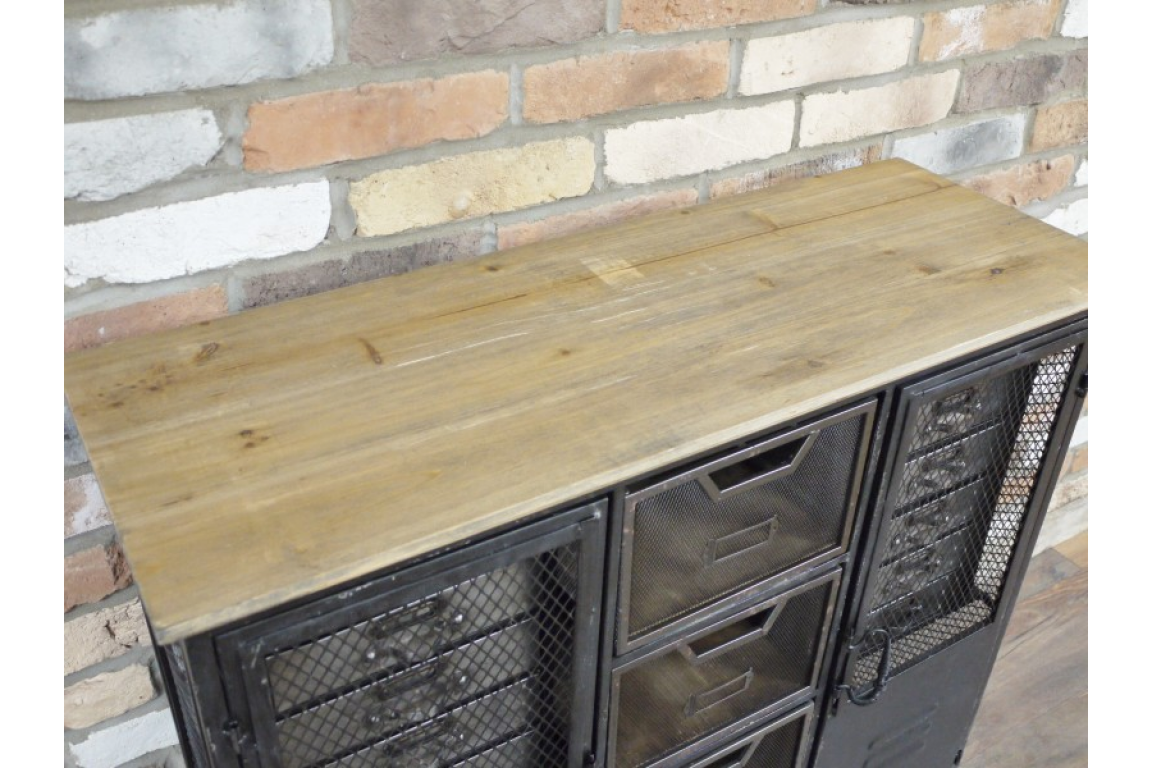 Rustic Industrial Storage Cabinet