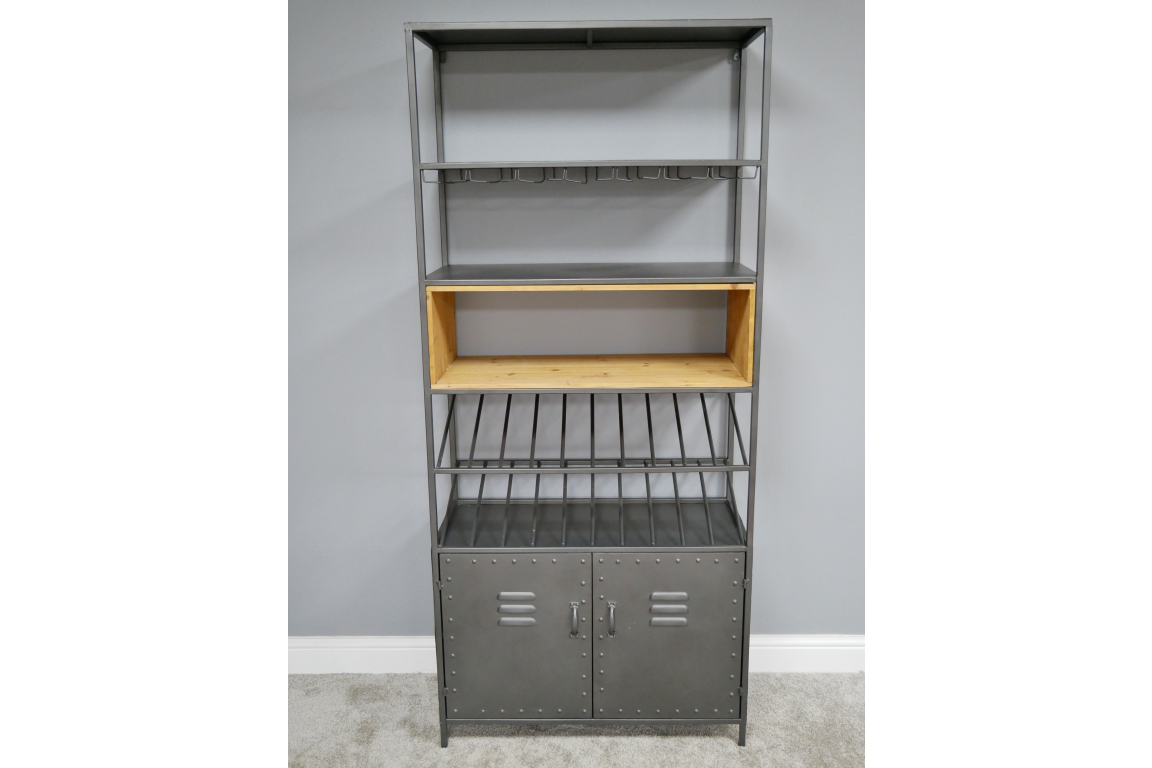 Retro Industrial Wine Cabinet