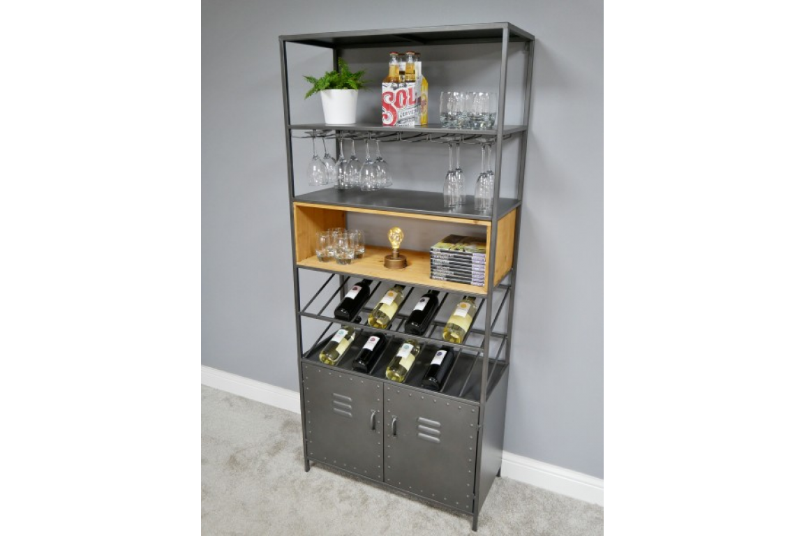Retro Industrial Wine Cabinet