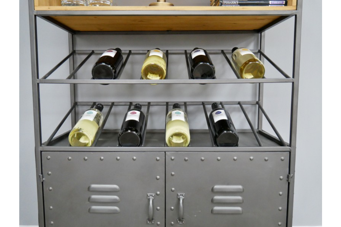 Retro Industrial Wine Cabinet