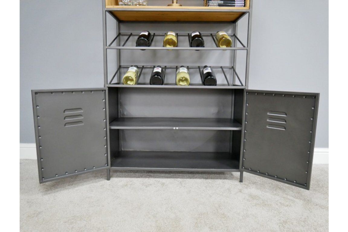 Retro Industrial Wine Cabinet
