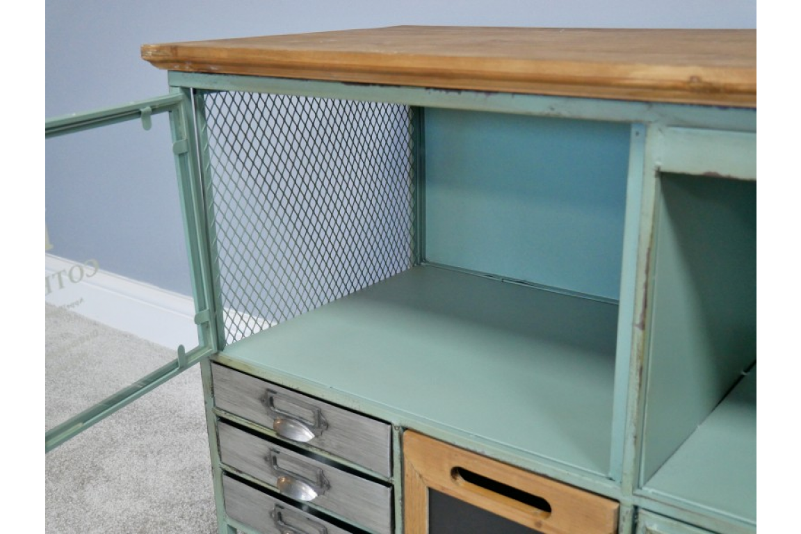 Industrial Large TV Cabinet - Green