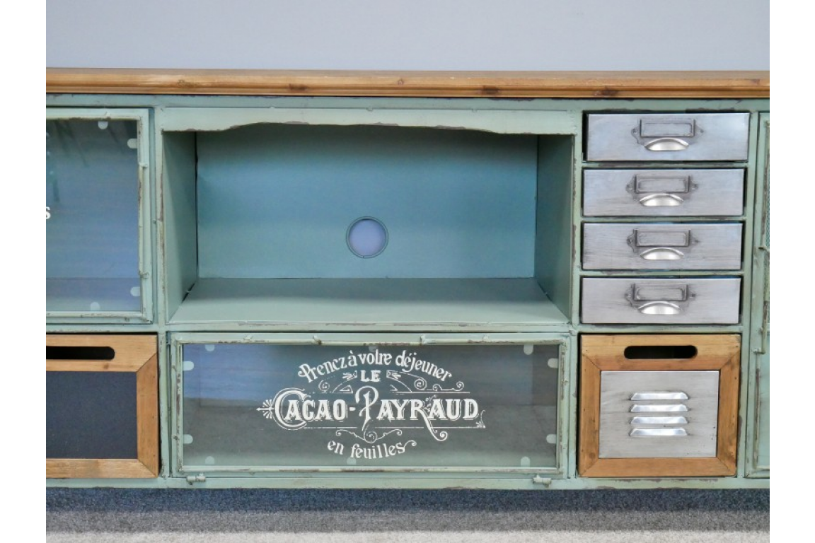 Industrial Large TV Cabinet - Green