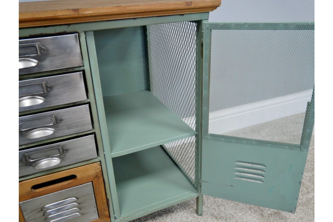 Industrial Large TV Cabinet - Green