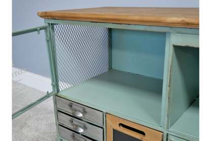 Industrial Large TV Cabinet - Green