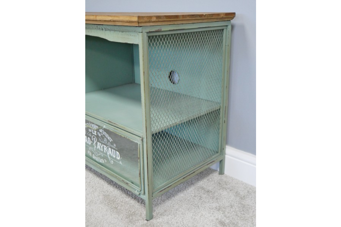 Industrial Small TV Cabinet - Green