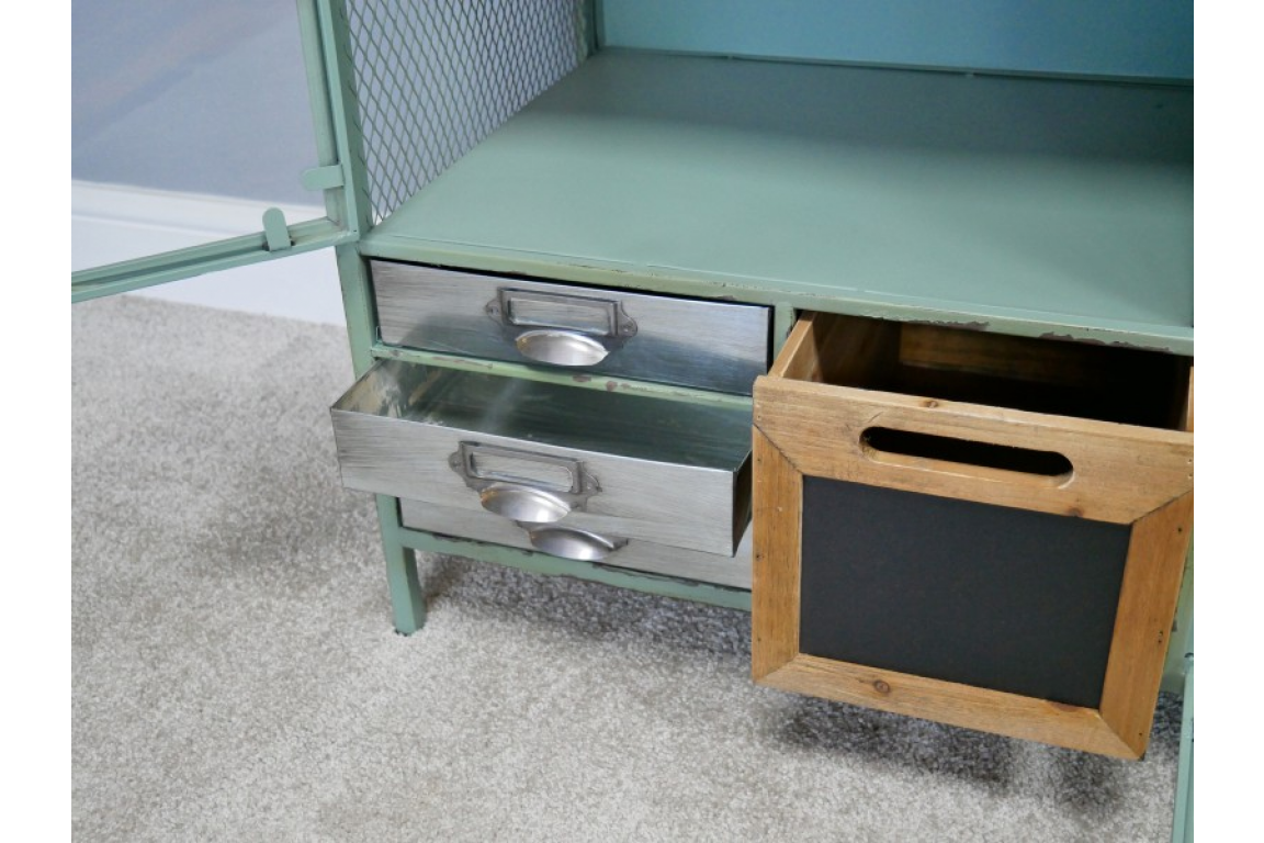 Industrial Small TV Cabinet - Green