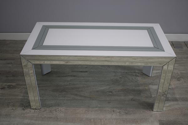 White Glass and Mirrored Coffee Table