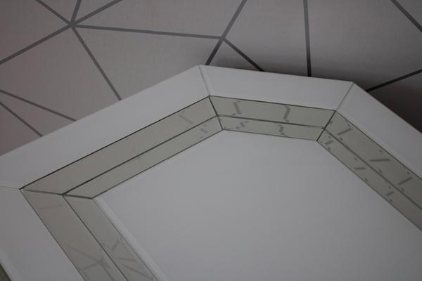 White Glass and Mirrored Corner TV Cabinet