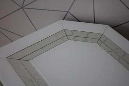 White Glass and Mirrored Corner TV Cabinet