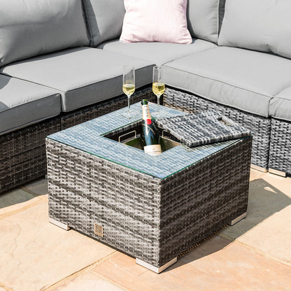 London Corner Sofa Set with Armchair & Ice Bucket - Grey