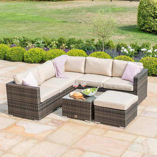 London Corner Sofa Set with Ice Bucket - Brown