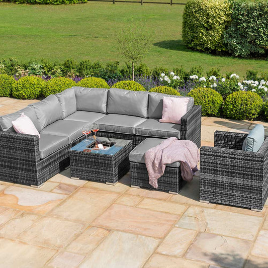 London Corner Sofa Set with Armchair & Ice Bucket - Grey
