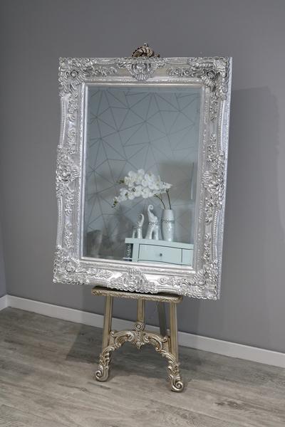 Medium Ornate Mirror - Silver