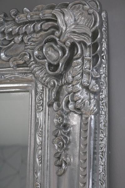 Large Ornate Mirror - Silver