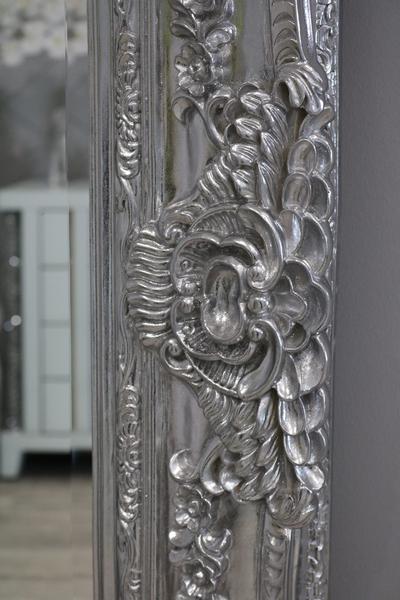 Large Ornate Mirror - Silver