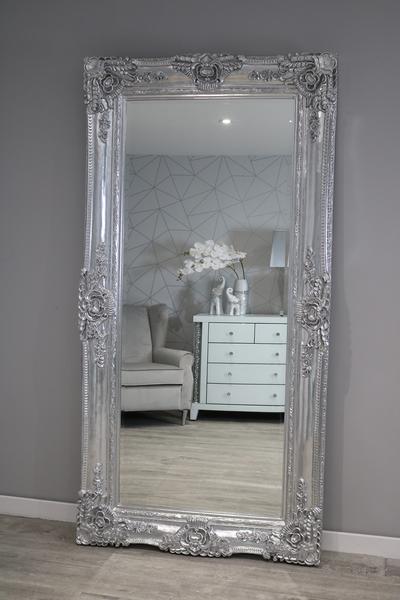 Large Ornate Mirror - Silver