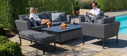 Outdoor fabric Pulse 3 Seat Sofa Set with Rising Table - Flanelle