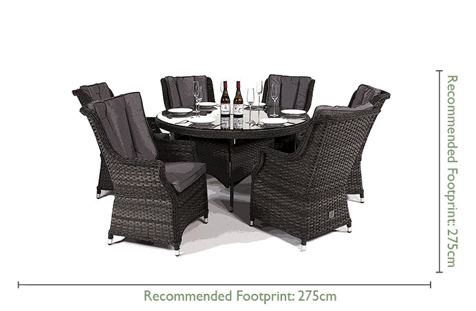 Victoria Rattan 6 Seat Round Dining Set