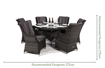 Victoria Rattan 6 Seat Round Dining Set