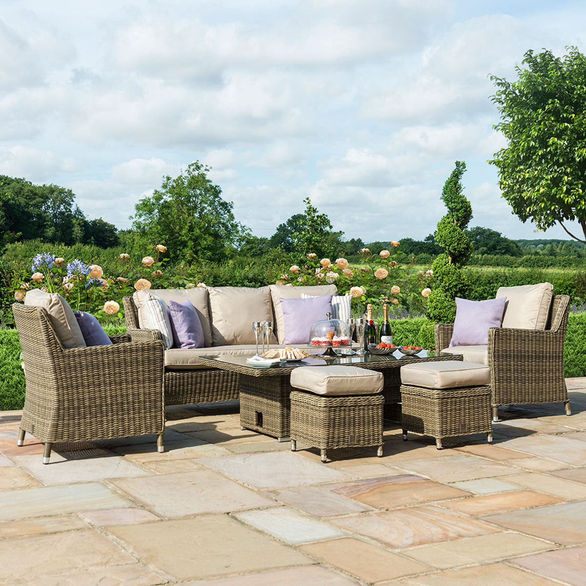 Winchester Sofa Dining Set with Rising Table & Ice Bucket