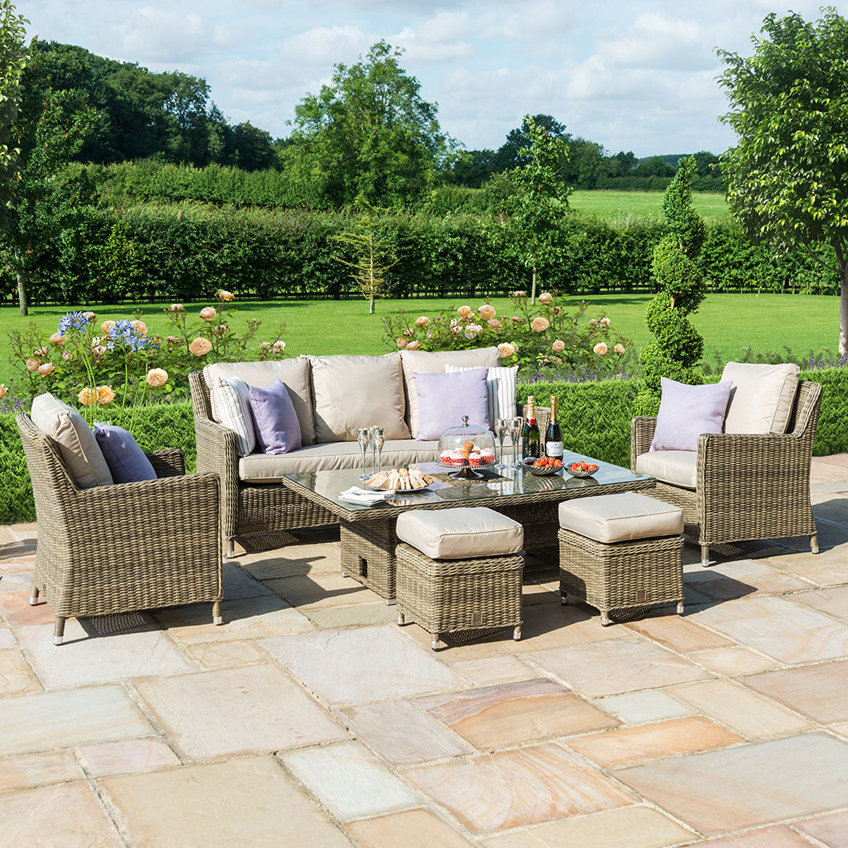 Winchester Sofa Dining Set with Rising Table & Ice Bucket