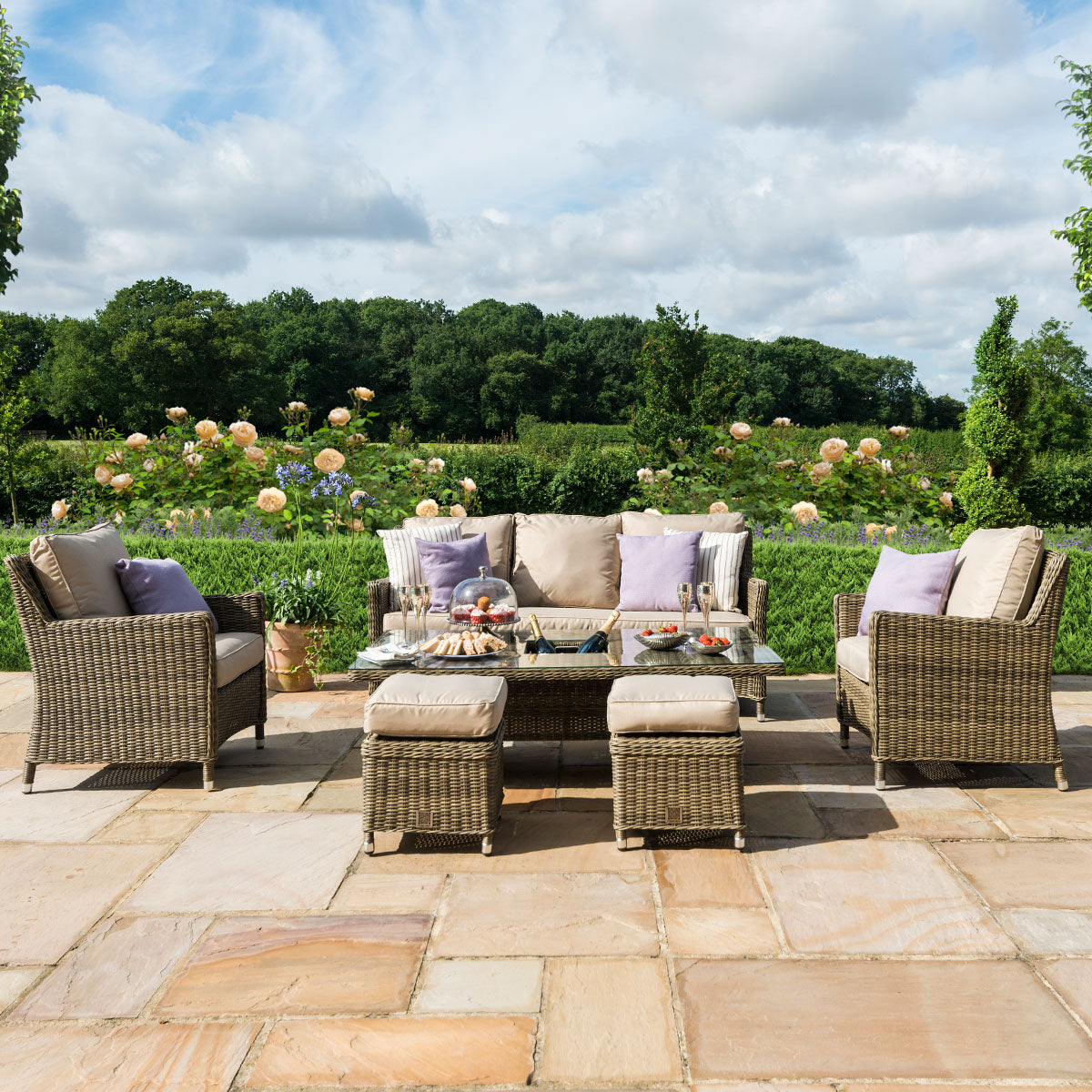 Winchester Sofa Dining Set with Rising Table & Ice Bucket